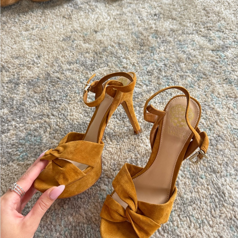 Vince Camuto Mustard Suede Heels